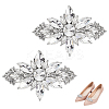 1Pc Flower Alloy with Glass Detachable Shoe Buckel Clips AJEW-AN0007-18-1