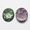 Oval Natural Sesame Jasper/Kiwi Jasper Cabochons X-G-K020-18x13mm-09-1-2
