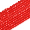 Opaque Solid Color Crystal Glass Faceted Rondelle Beads Strands GLAA-F025-A08-2