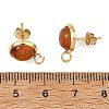 Natural Tiger Eye/Natural Lapis Lazuli/Natural Amethyst/Natural Green Aventurine/Natural Rose Quartz & 304 Stainless Steel Stud Earring Settings EJEW-JE07335-3