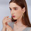 8 Pair 8 Style Natural & Synthetic Mixed Gemstone Beaded Column Drop Earrings EJEW-AB00040-6