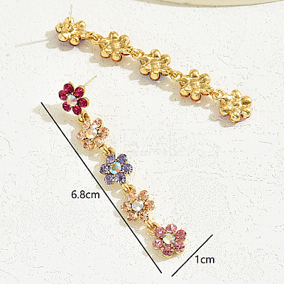 Real 18K Gold Plated Brass Micro Pave Cubic Zirconia Dangle Stud Earrings TR0164-2-1