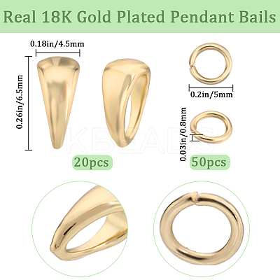 20Pcs Rack Plating Brass Pendant Bails for Soldering FIND-BBC0002-81-1