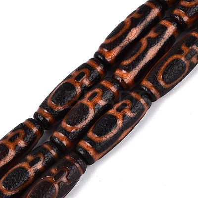 Tibetan Style Natural Agate dZi Beads Strands G-Q606-42G-01-1