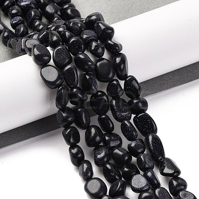 Synthetic Blue Goldstone Beads Strands G-G146-A35-01-1