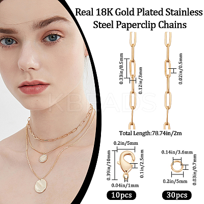 DIY 304 Stainless Steel Paperclip Chain Bracelets Necklaces Jewelry Sets Making Kits DIY-BBC0002-14-1