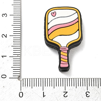 Pickleball Theme Silicone Focal Beads SIL-A012-03D-1