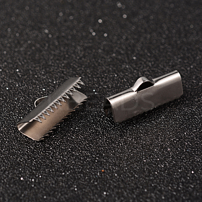 Tarnish Resistant 304 Stainless Steel Ribbon Crimp Ends STAS-M250-11-1