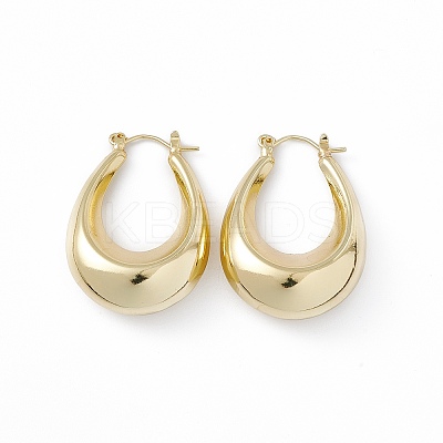 Brass Teardrop Thick Hoop Earrings for Women EJEW-I270-07G-1