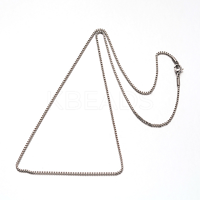 Non-Tarnish 304 Stainless Steel Box Chain Venetian Chain Necklaces NJEW-I065-13C-1