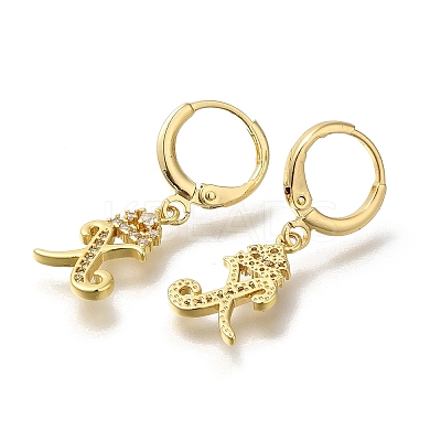 Brass Clear Cubic Zirconia Hoop Earrings EJEW-M045-01X-1