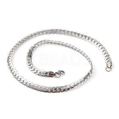 Non-Tarnish 304 Stainless Steel Twist Chain Necklaces for Women NJEW-G140-08A-P-1