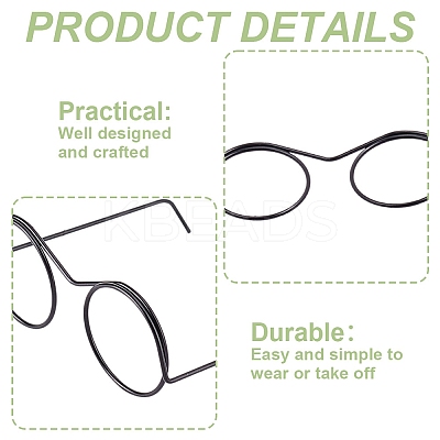 24Pcs 4 Colors Iron Eyeglasses Frames AJEW-GO0002-18-1
