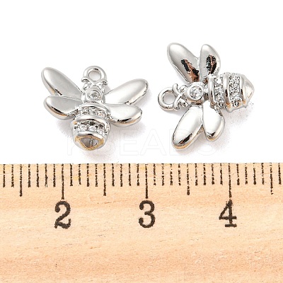 Brass Micro Pave Cubic Zirconia Charms KK-E090-39P-1