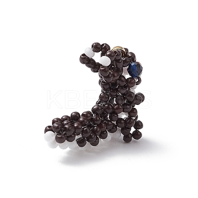 Glass Seed Beaded Squirrel Pendants PALLOY-MZ00584-1