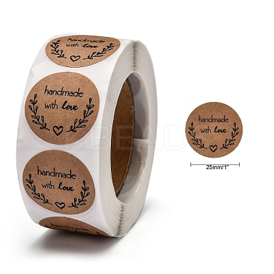 Self-Adhesive Kraft Paper Gift Tag Stickers LS-DIY-G013-A20-1