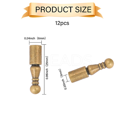 12Pcs Alloy Cord Ends FIND-CA0009-70AB-1