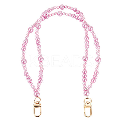 Round ABS Plastic Imitation Pearl Bead Bag Extender Chains HJEW-TAC0085-1