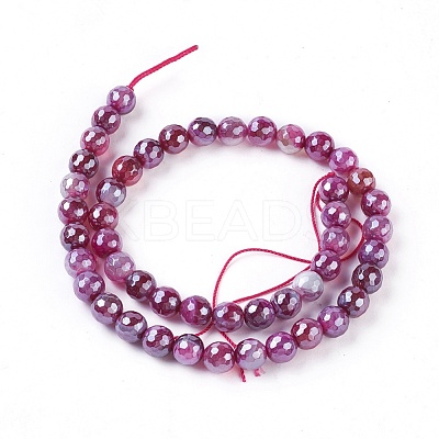 Natural Dyed & Heated Striped Agate/Banded Agate Beads Strands G-E537-01A-01-1