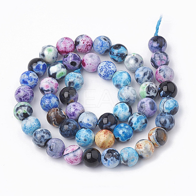 Dyed Natural Fire Crackle Agate Beads Strands G-T098-02B-07-1