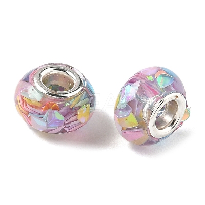 Transparent Resin Rondelle European Beads RESI-S023-27-1