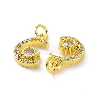 Brass Micro Pave Cubic Zirconia Charms KK-E068-VF051-1