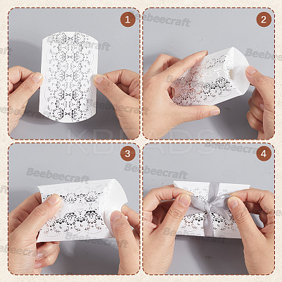 40Sets 2 Colors Hot Stamping Pillow Cardboard Paper Printed Candy Boxes CON-BBC0001-13B-1