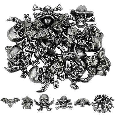 20 Bags 4 Styles Tibetan Style Alloy Rivets FIND-PH0059-91-1