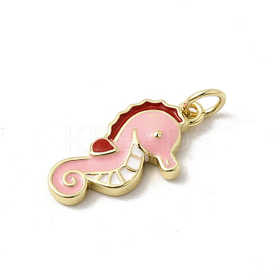 Brass Enamel Pendants KK-K302-22B-G-1