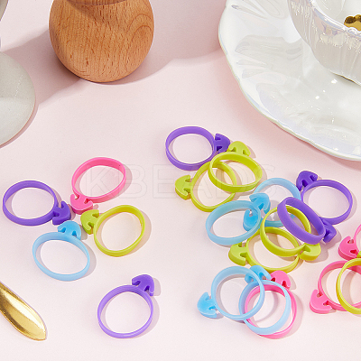 100Pcs 4 Colors Silicone Pastry Bag Tie Rings AJEW-CN0001-70-1