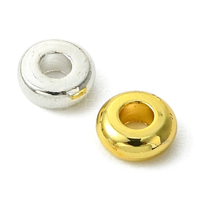 3 Colors Brass Flat Round Spacer Beads KK-FS0001-36-1