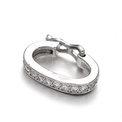 Rack Plating Brass Micro Pave Cubic Zirconia Twister Clasps ZIRC-I012-15P-RS-1