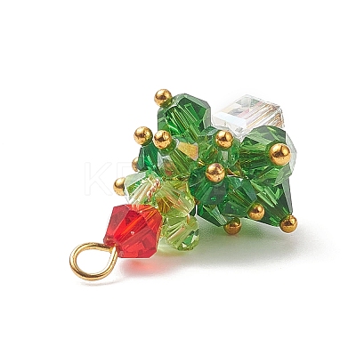 Christmas Tree Glass Pendants PALLOY-JF01964-02-1