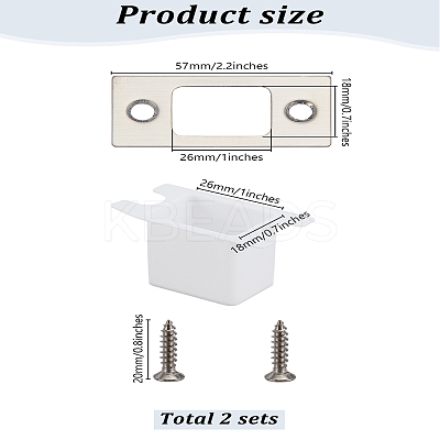 2 Sets 201 Stainless Steel Door Reinforcement Plate with Screws AJEW-LP0001-31P-1
