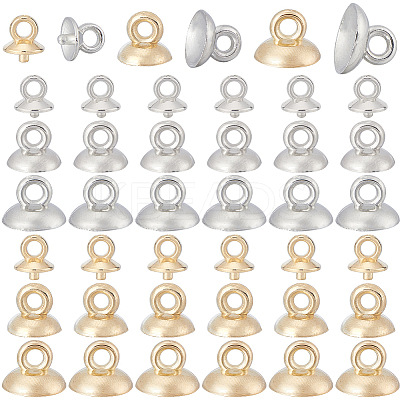 360Pcs 6 Style Plastic Bead Cap Pendant Bails & Cup Peg Bails KY-SC0001-96-1