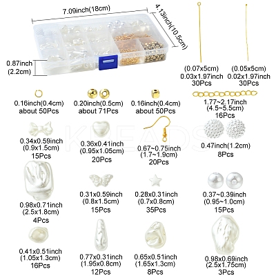 DIY Brass & ABS Plastic Imitation Pearl Earrings Making Kits DIY-FS0007-97-1