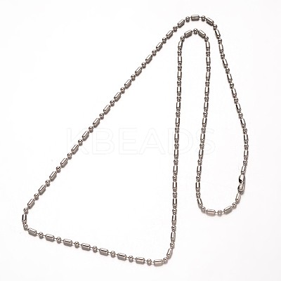 Non-Tarnish 304 Stainless Steel Ball Chains Necklaces NJEW-O066-21-1