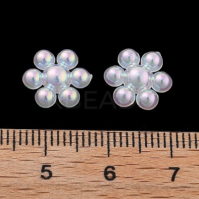 Snowflake Rainbow Iridescent Plating Acrylic Cabochons PACR-B003-04-1