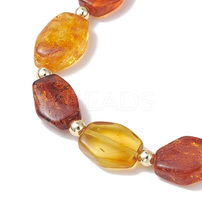 Natural Amber Beads Stretch Bracelets for Women BJEW-JB13253-1