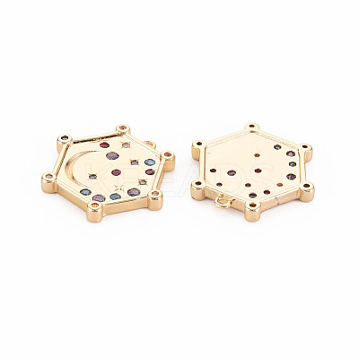 Brass Micro Pave Cubic Zirconia Pendants KK-S364-271D-1