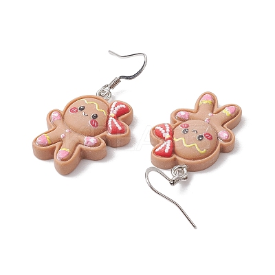 Christmas Resin Dangle Earrings EJEW-JE06089-1