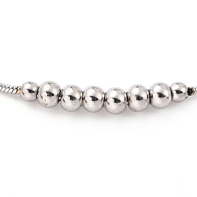 Tarnish Resistant 304 Stainless Steel Round Snake Chain Bracelets STAS-B021-19A-P-1