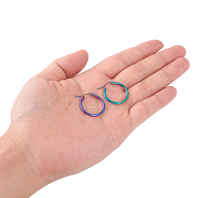 304 Stainless Steel Hoop Earrings EJEW-F105-10M-1