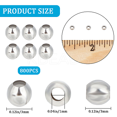Round 316 Surgical Stainless Steel Spacer Beads STAS-CN0001-40A-1