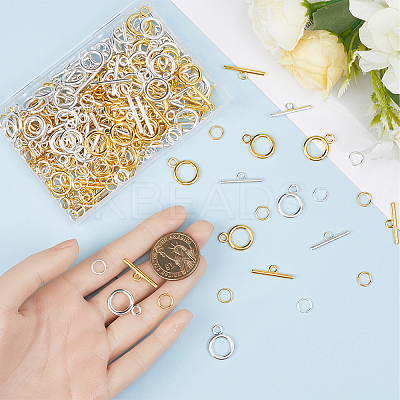 60Pcs 2 Colors Tibetan Style Alloy Toggle Clasps FIND-SP0001-24-1