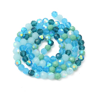 Electroplate Glass Beads Strands EGLA-P048-AM-1