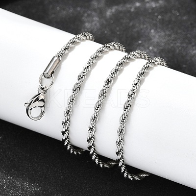 Tarnish Resistant 304 Stainless Steel Rope Chain Necklaces STAS-S029-01-1