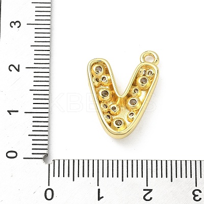 Brass Micro Pave Clear Cubic Zirconia Pendants KK-I476-02G-V-1