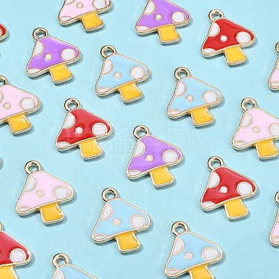 40Pcs 4 Colors Autumn Theme Alloy Enamel Charms ENAM-CJ0002-98-1