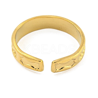 304 Stainless Steel Open Cuff Ring for Women LS-RJEW-S406-01G-01-1